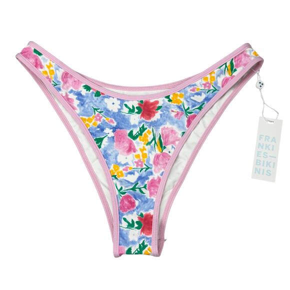 NWT FRANKIE'S BIKINIS Dove Swim Bottom Size Large Painted Petals - Picture 3 of 7